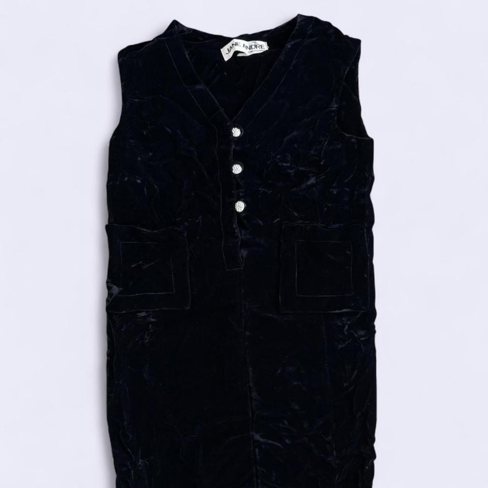 Jane‎ Andre Vintage Velvet Black Dress
